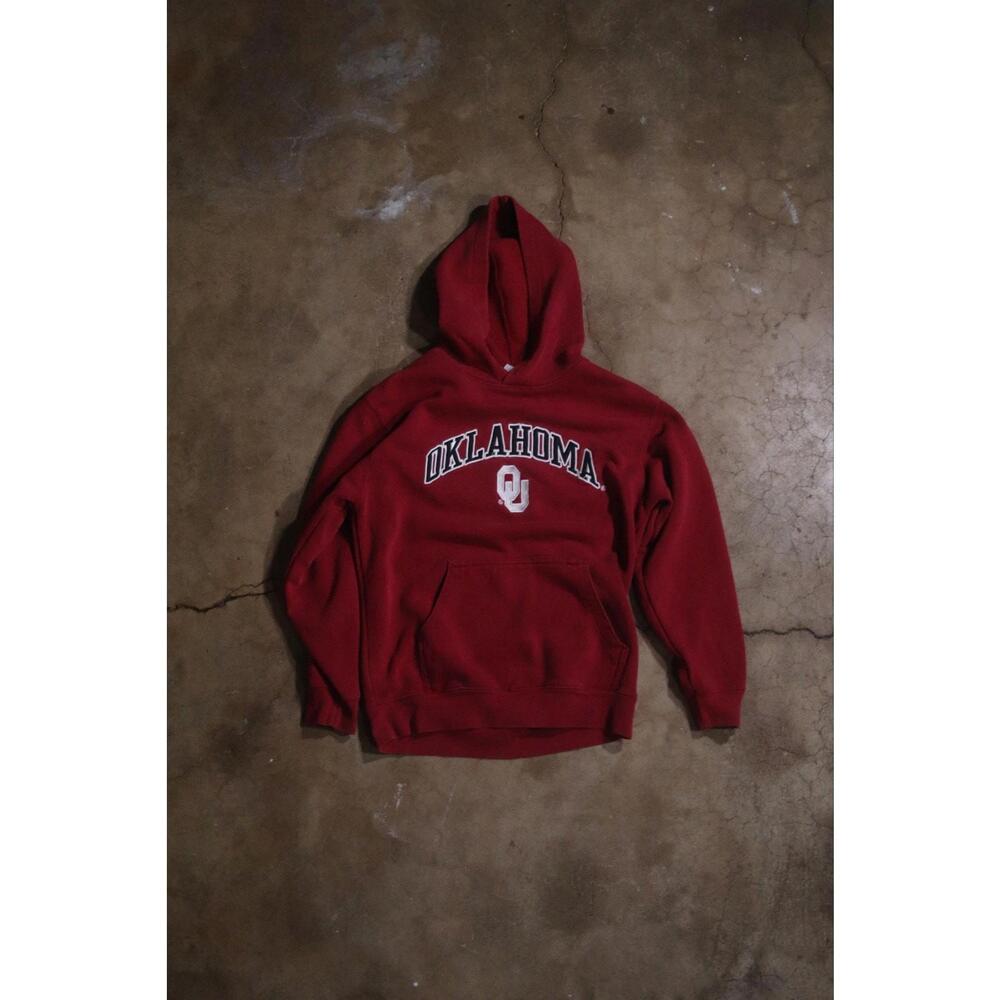NCAA Oklahoma Pullover Hoodie Size Spellout Hoodie College Vintage - S